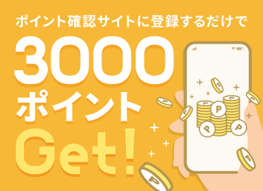 ポイント確認サイトに登録するだけで3000ポイントget！