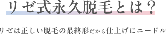 リゼ式永久脱毛とは？